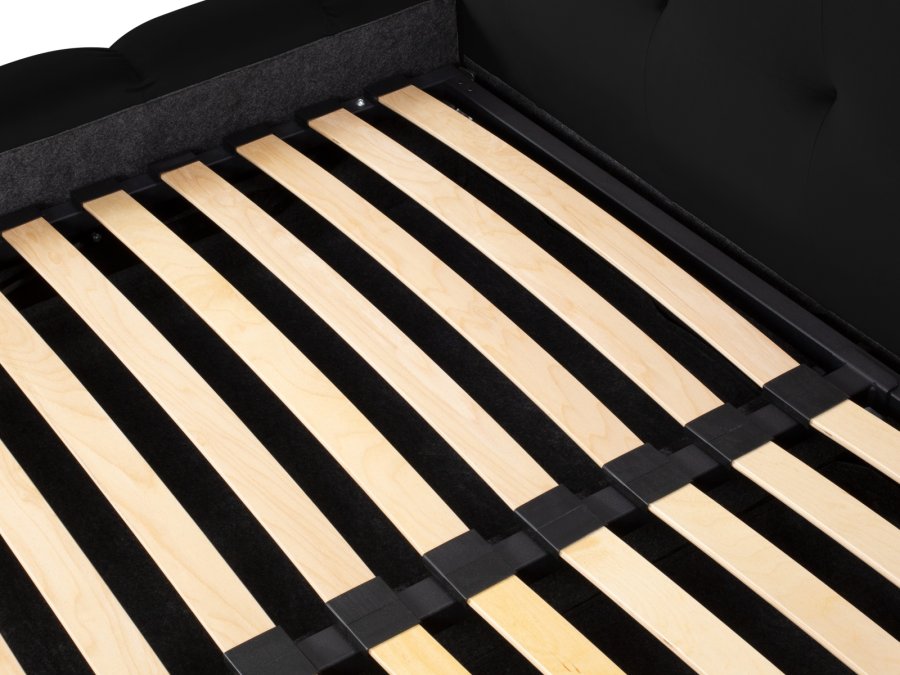 MICADONI Mamaia sengeramme, m. dobbelt sengegavl og lameller - sort fljl (230x300x100)