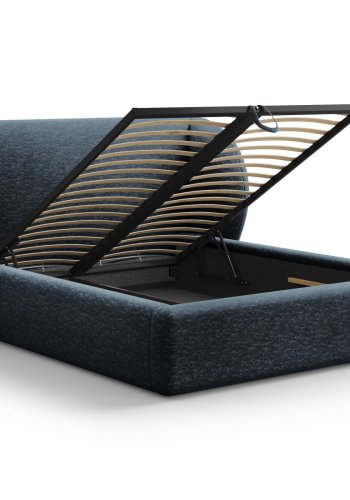 MICADONI Miley sengeramme, m. sengegavl og lameller - bl chenille (230x187x100)