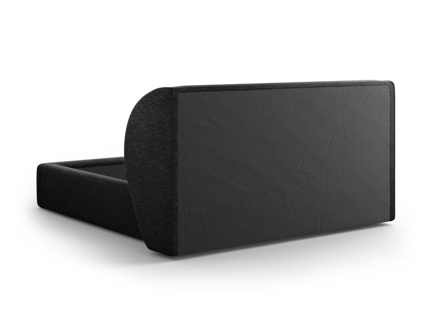 MICADONI Miley sengeramme, m. sengegavl og lameller - sort chenille (230x187x100)