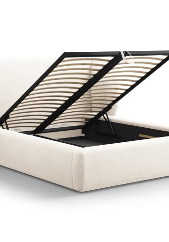 MICADONI Miley sengeramme, m. sengegavl og lameller - beige fljl (230x207x100)