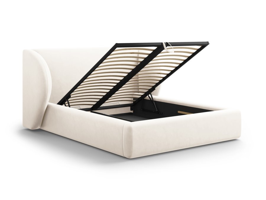 MICADONI Miley sengeramme, m. sengegavl og lameller - beige fljl (230x207x100)