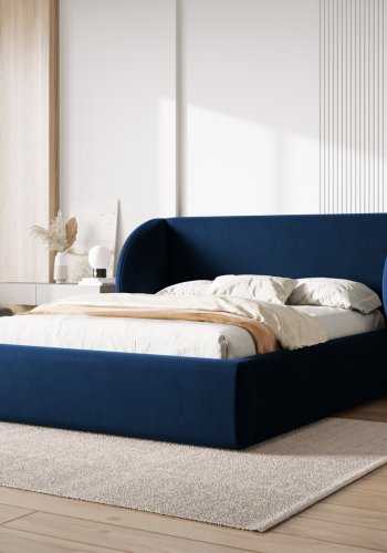 MICADONI Miley sengeramme, m. sengegavl og lameller - bl fljl (230x207x100)