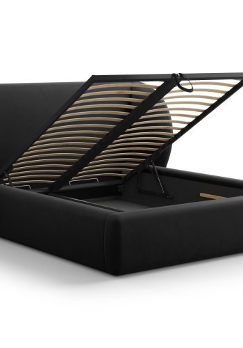MICADONI Miley sengeramme, m. sengegavl og lameller - sort fljl (230x227x100)
