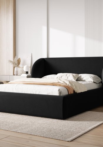 MICADONI Miley sengeramme, m. sengegavl og lameller - sort fljl (230x227x100)