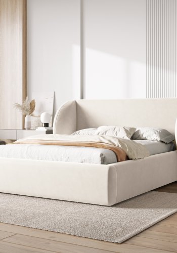 MICADONI Miley sengeramme, m. sengegavl og lameller - beige fljl (230x247x100)