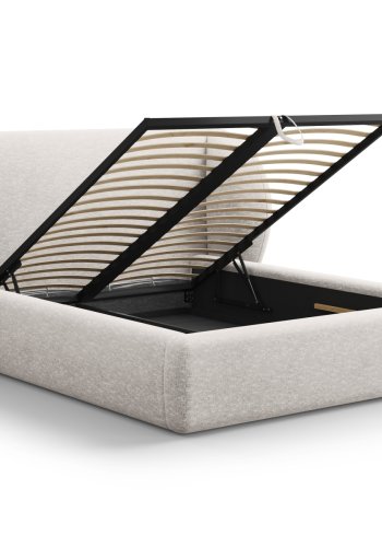 MICADONI Miley sengeramme, m. sengegavl og lameller - gr chenille (230x247x100)