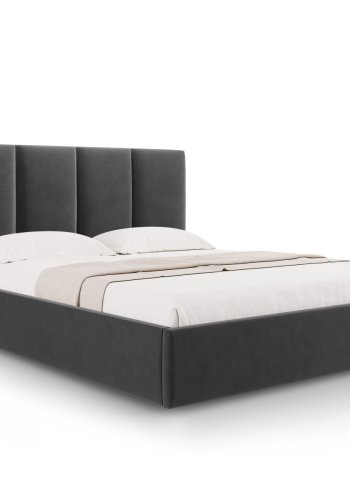 MICADONI Pyla sengeramme, m. sengegavl og lameller - antracitgr fljl (212x150x104)