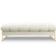 MICADONI Mamaia bnk,, 2 sder, rektangulr - beige fljl og guld metal (62x133x41)