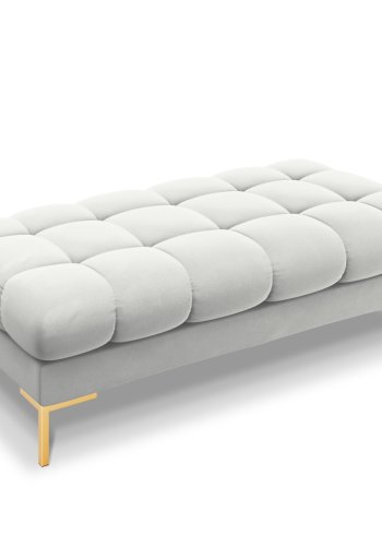 MICADONI Mamaia bnk,, 2 sder, rektangulr - slv fljl og guld metal (62x133x41)