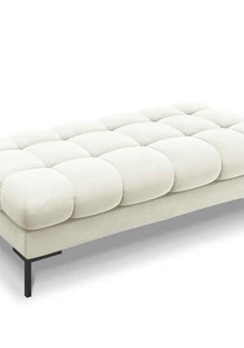 MICADONI Mamaia bnk,, 2 sder, rektangulr - beige fljl og sort metal (62x133x41)