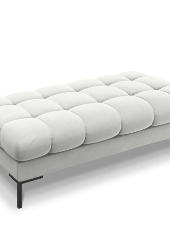 MICADONI Mamaia bnk,, 2 sder, rektangulr - slv fljl og sort metal (62x133x41)