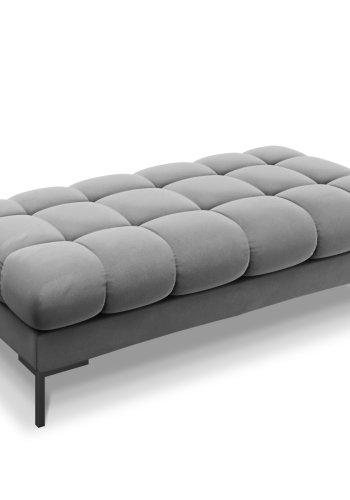 MICADONI Mamaia bnk,, 2 sder, rektangulr - gr fljl og sort metal (62x133x41)