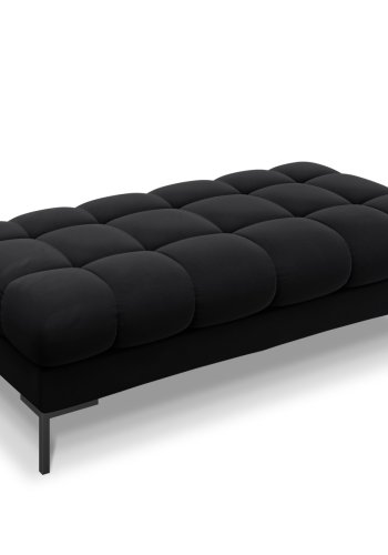 MICADONI Mamaia bnk,, 2 sder, rektangulr - sort fljl og sort metal (62x133x41)