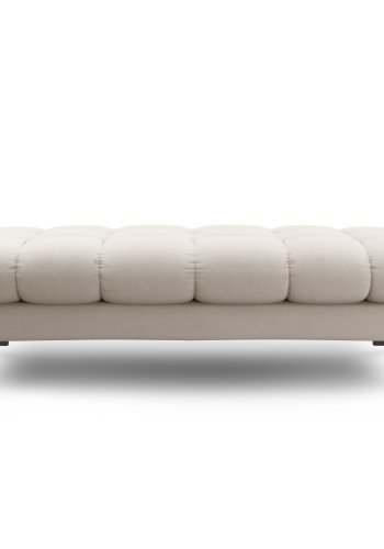 MICADONI Mamaia bnk,, 2 sder, rektangulr - beige stof og sort metal (62x133x41)