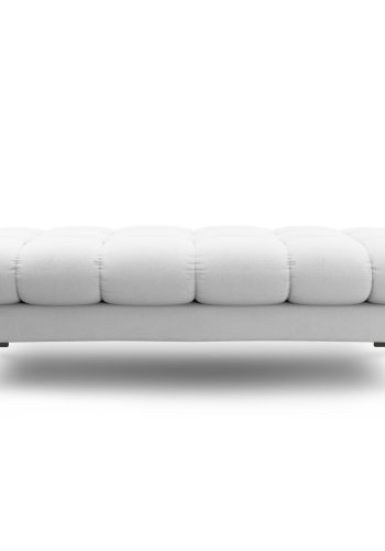 MICADONI Mamaia bnk,, 2 sder, rektangulr - gr stof og sort metal (62x133x41)