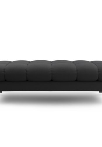 MICADONI Mamaia bnk,, 2 sder, rektangulr - antracitgr stof og sort metal (62x133x41)