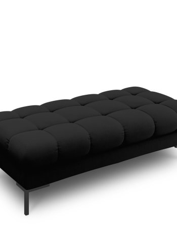 MICADONI Mamaia bnk,, 2 sder, rektangulr - sort stof og sort metal (62x133x41)