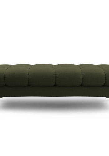 MICADONI Mamaia bnk,, 2 sder, rektangulr - grn stof og sort metal (62x133x41)