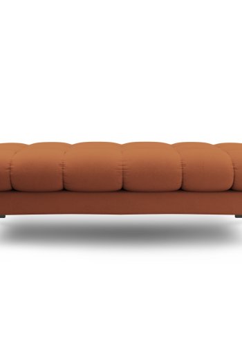 MICADONI Mamaia bnk,, 2 sder, rektangulr - brun stof og sort metal (62x133x41)