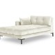 MICADONI Mamaia chaiselong, venstre - beige fljl og sort metal (185x102x75)