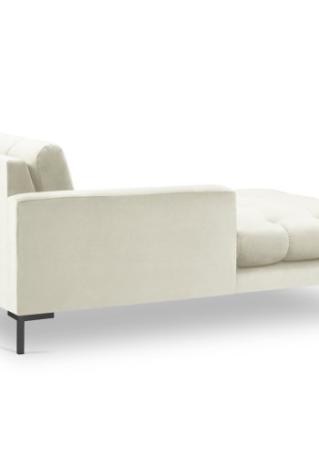 MICADONI Mamaia chaiselong, venstre - beige fljl og sort metal (185x102x75)