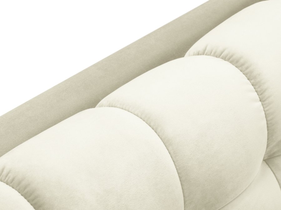 MICADONI Mamaia chaiselong, venstre - beige fljl og sort metal (185x102x75)