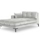 MICADONI Mamaia chaiselong, venstre - slv fljl og sort metal (185x102x75)
