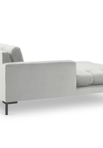 MICADONI Mamaia chaiselong, venstre - slv fljl og sort metal (185x102x75)