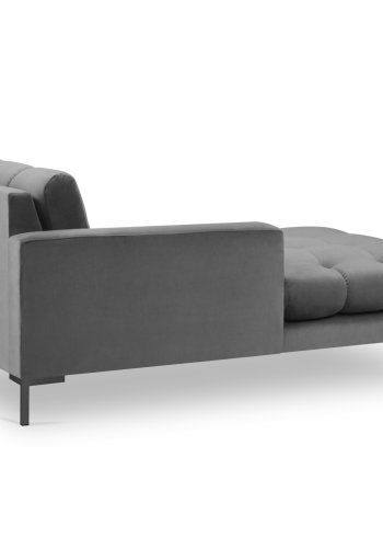 MICADONI Mamaia chaiselong, venstre - gr fljl og sort metal (185x102x75)