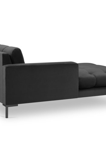 MICADONI Mamaia chaiselong, venstre - antracitgr fljl og sort metal (185x102x75)