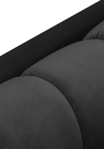 MICADONI Mamaia chaiselong, venstre - antracitgr fljl og sort metal (185x102x75)