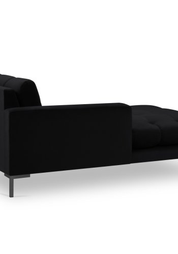 MICADONI Mamaia chaiselong, venstre - antracitgr fljl og sort metal (185x102x75)