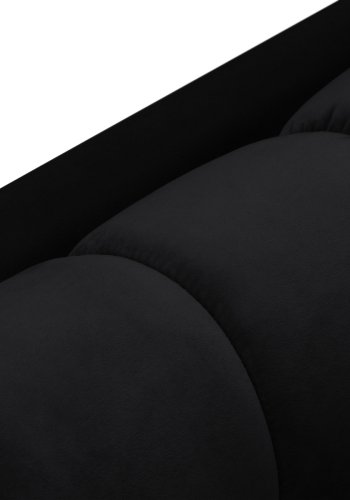 MICADONI Mamaia chaiselong, venstre - antracitgr fljl og sort metal (185x102x75)