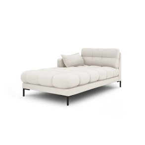 MICADONI Mamaia chaiselong, venstre - beige stof og sort metal (185x102x75)