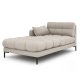 MICADONI Mamaia chaiselong, venstre - beige stof og sort metal (185x102x75)