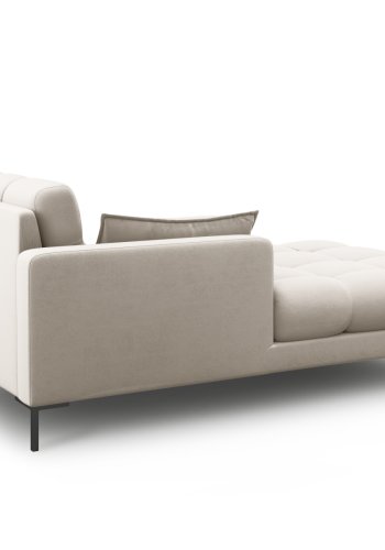 MICADONI Mamaia chaiselong, venstre - beige stof og sort metal (185x102x75)