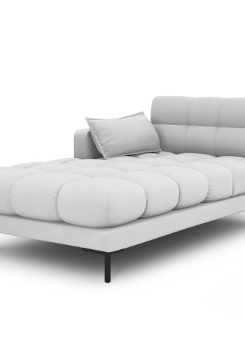 MICADONI Mamaia chaiselong, venstre - gr stof og sort metal (185x102x75)