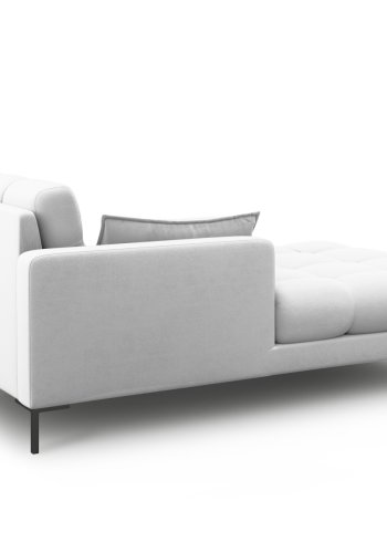 MICADONI Mamaia chaiselong, venstre - gr stof og sort metal (185x102x75)