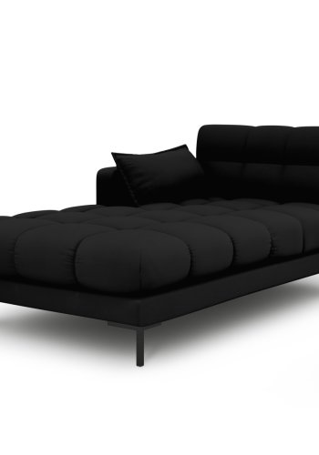 MICADONI Mamaia chaiselong, venstre - sort stof og sort metal (185x102x75)