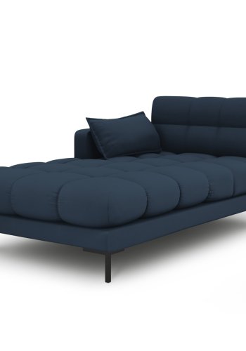 MICADONI Mamaia chaiselong, venstre - bl stof og sort metal (185x102x75)
