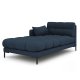 MICADONI Mamaia chaiselong, venstre - bl stof og sort metal (185x102x75)