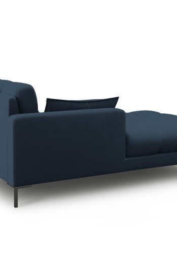 MICADONI Mamaia chaiselong, venstre - bl stof og sort metal (185x102x75)