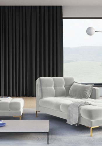 MICADONI Mamaia chaiselong, hjre - slv fljl og guld metal (185x102x75)