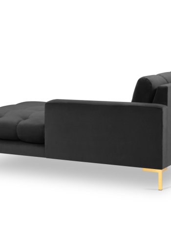 MICADONI Mamaia chaiselong, hjre - antracitgr fljl og guld metal (185x102x75)