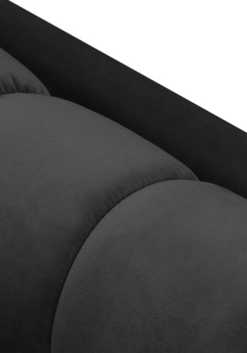 MICADONI Mamaia chaiselong, hjre - antracitgr fljl og guld metal (185x102x75)