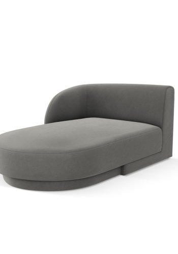 MICADONI Miley chaiselong, venstre - gr fljl og sort plast (150x95x70)