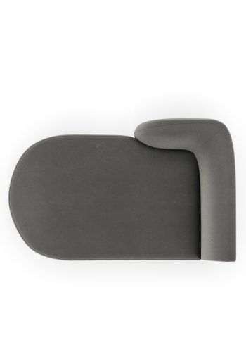 MICADONI Miley chaiselong, venstre - gr fljl og sort plast (150x95x70)