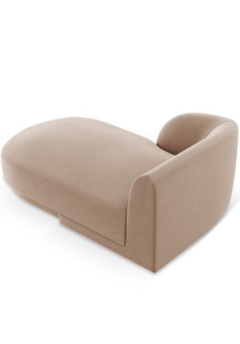 MICADONI Miley chaiselong, venstre - brun fljl og sort plast (150x95x70)