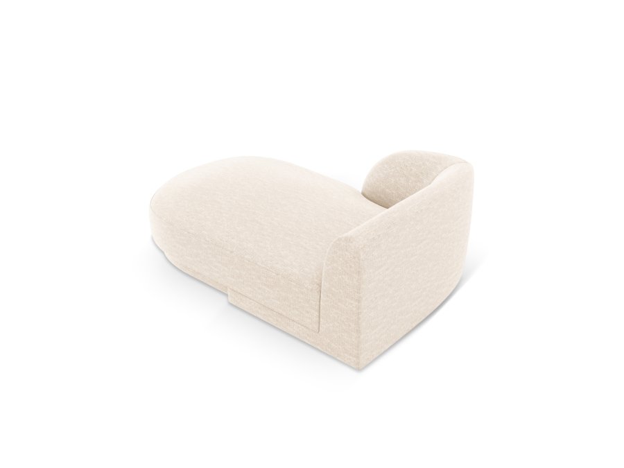 MICADONI Miley chaiselong, venstre - beige chenille og sort plast (150x95x70)