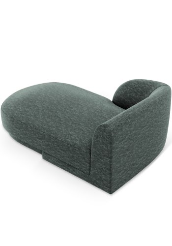 MICADONI Miley chaiselong, venstre - petrol chenille og sort plast (150x95x70)